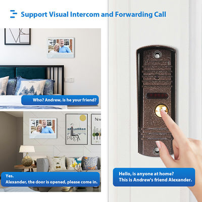 7 Inch 4 Wire Cable Villa Home Door Camera Ring Video Doorbell with Stainless Steel Intercom System supplier