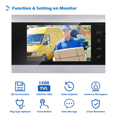 Video Door Phone Residential Intercom System 7 inch Monitor with memory Support Motion Detection IP65 Waterproof supplier