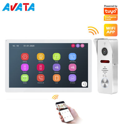 Wifi Color Door video intercom wireless video phone intercom door entry camera system with 10 Inch Monitor supplier