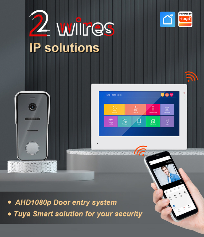 2-Wire IP/WiFi 7&quot; HD Touch Screen Video Intercom Door Phone with Unlock/Monitor/Record supplier